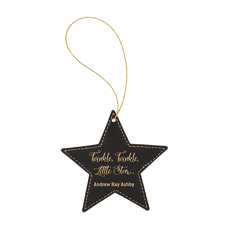 Ornamento stella in similpelle laserabile