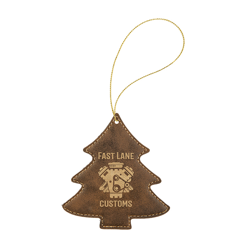 Ornamento per albero in similpelle laserabile