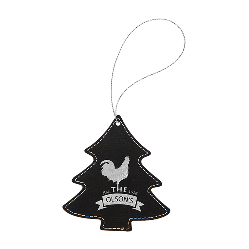 Ornamento per albero in similpelle laserabile