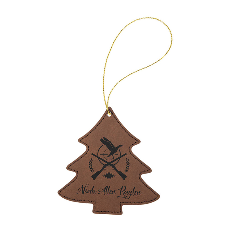 Ornamento per albero in similpelle laserabile