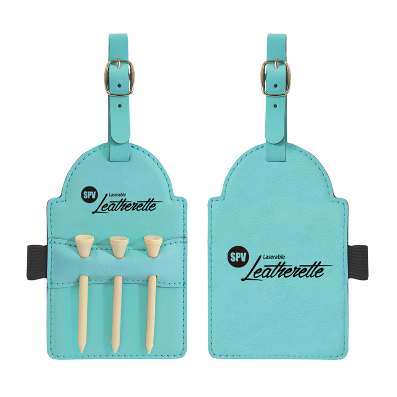 Etichetta per borsa da golf in similpelle laserabile con magliette