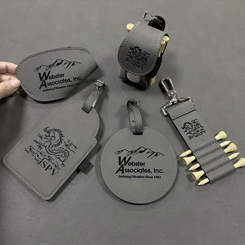Etichetta per borsa da golf in similpelle laserabile con magliette