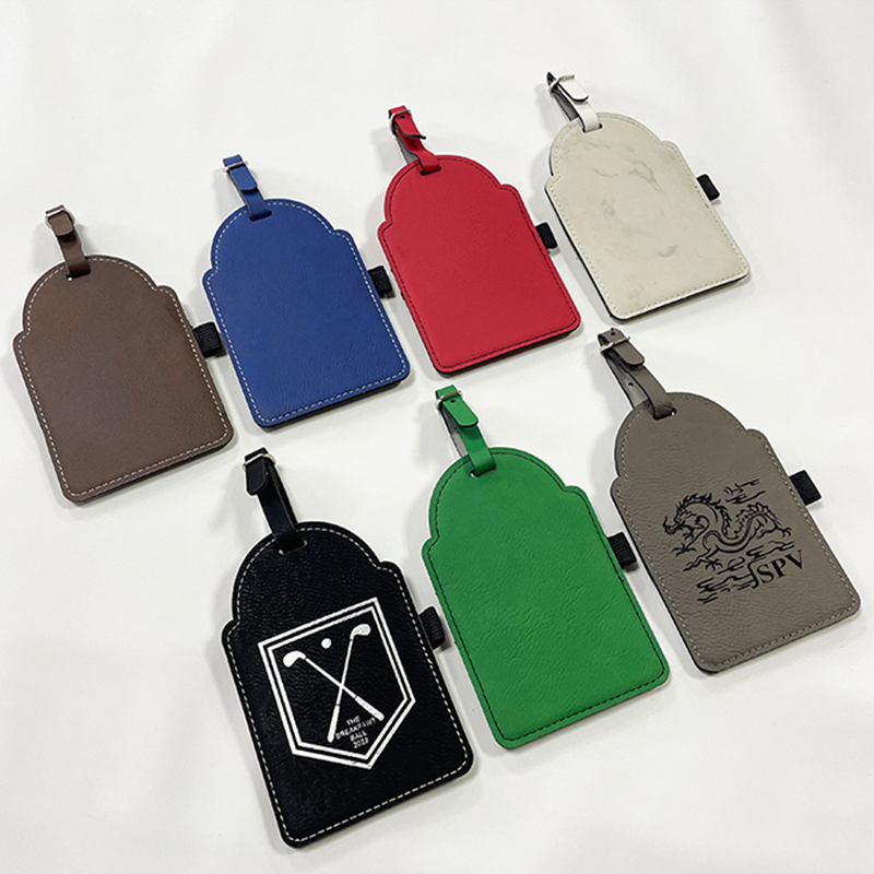 Etichetta per borsa da golf in similpelle laserabile con magliette