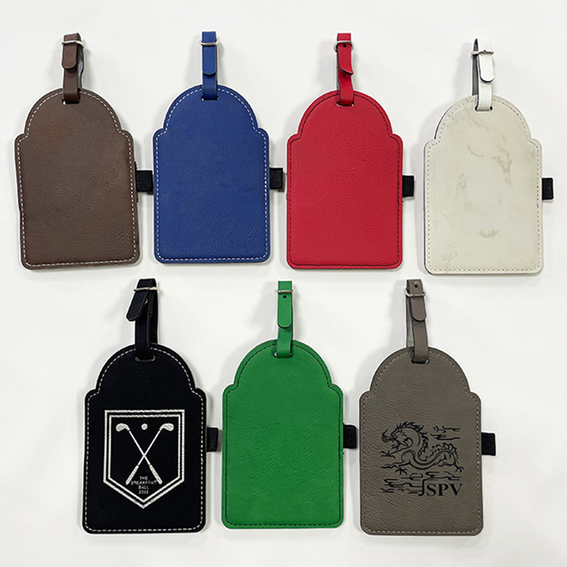 Etichetta per borsa da golf in similpelle laserabile con magliette