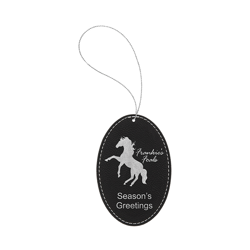 Ornamento ovale in similpelle laserabile