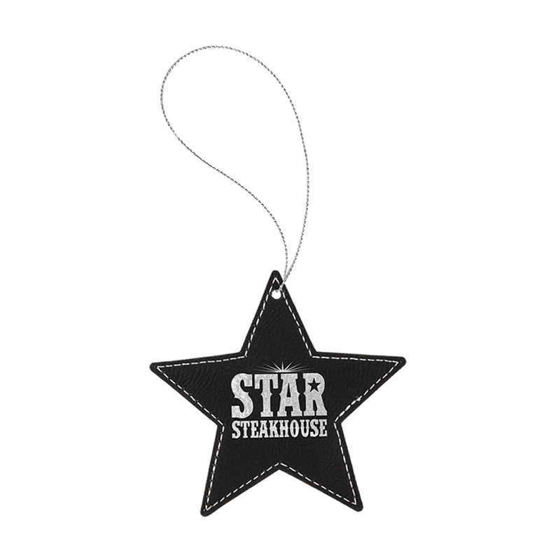 Ornamento stella in similpelle laserabile