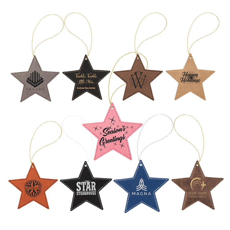 Ornamento stella in similpelle laserabile