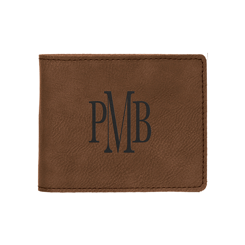 Portafoglio bifold in similpelle laserabile