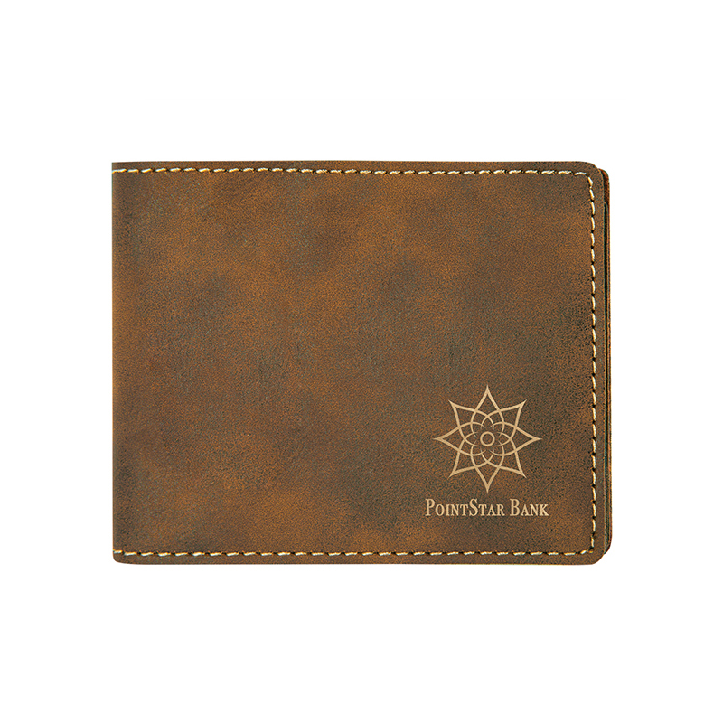 Portafoglio bifold in similpelle laserabile
