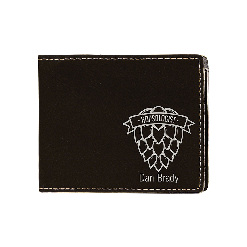Portafoglio bifold in similpelle laserabile