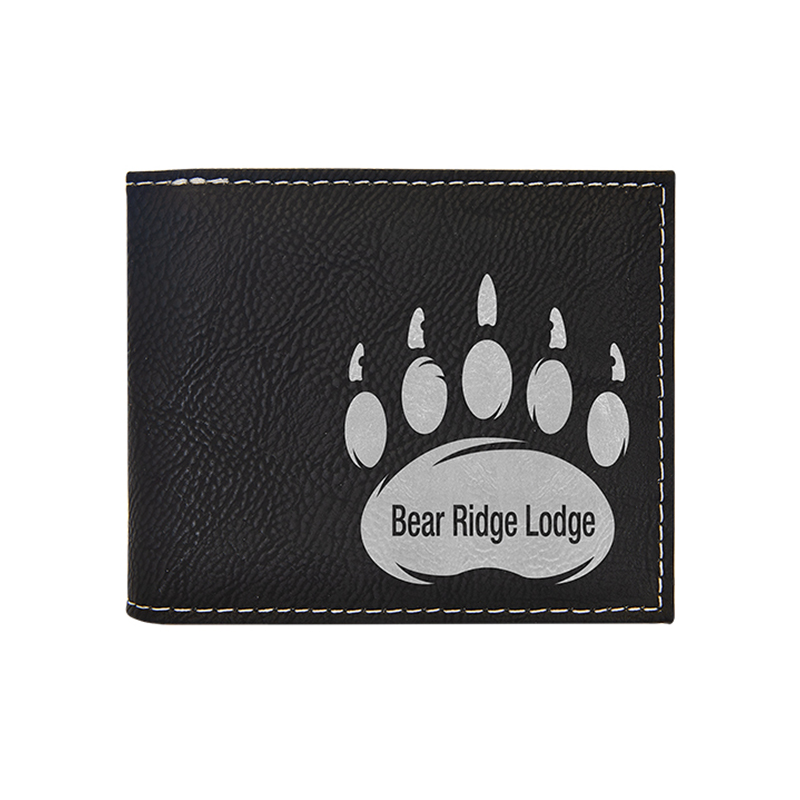 Portafoglio bi-fold in similpelle laserabile con display Flip ID