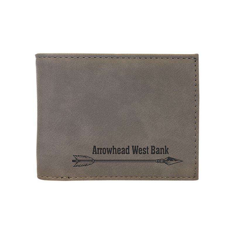 Portafoglio bi-fold in similpelle laserabile con display Flip ID