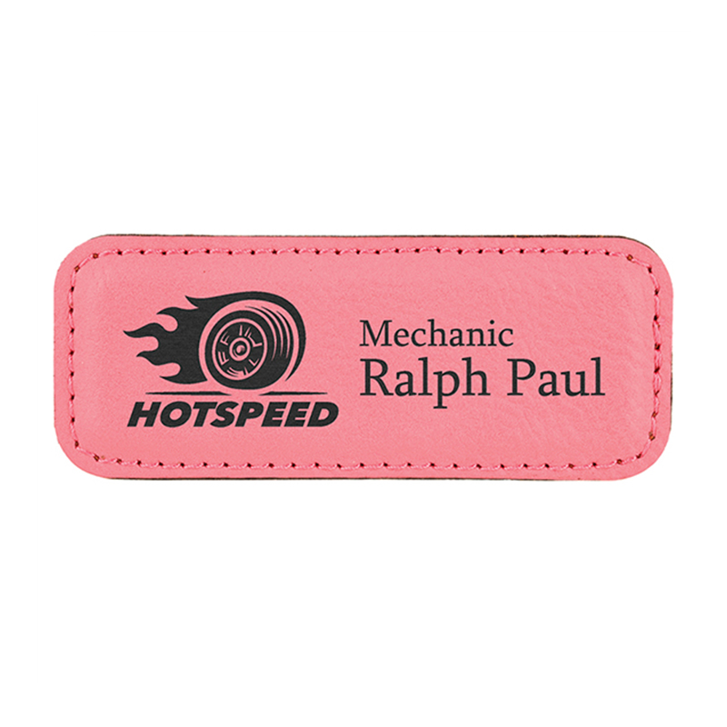 Badge in similpelle laserabile vuoto con magnete