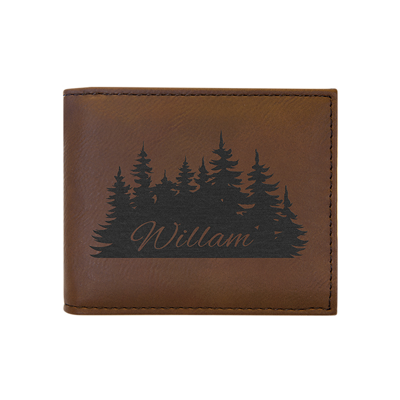 Portafoglio bi-fold in similpelle laserabile con display Flip ID