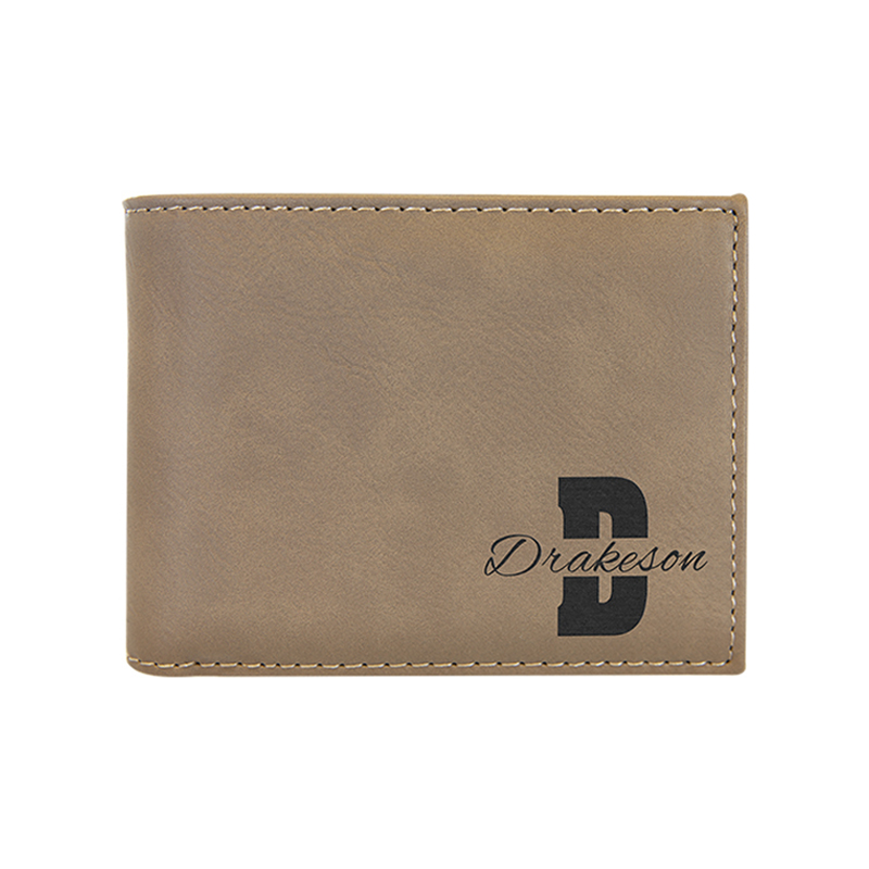 Portafoglio bi-fold in similpelle laserabile con display Flip ID