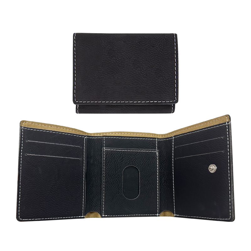 Portafoglio trifold in similpelle laserabile