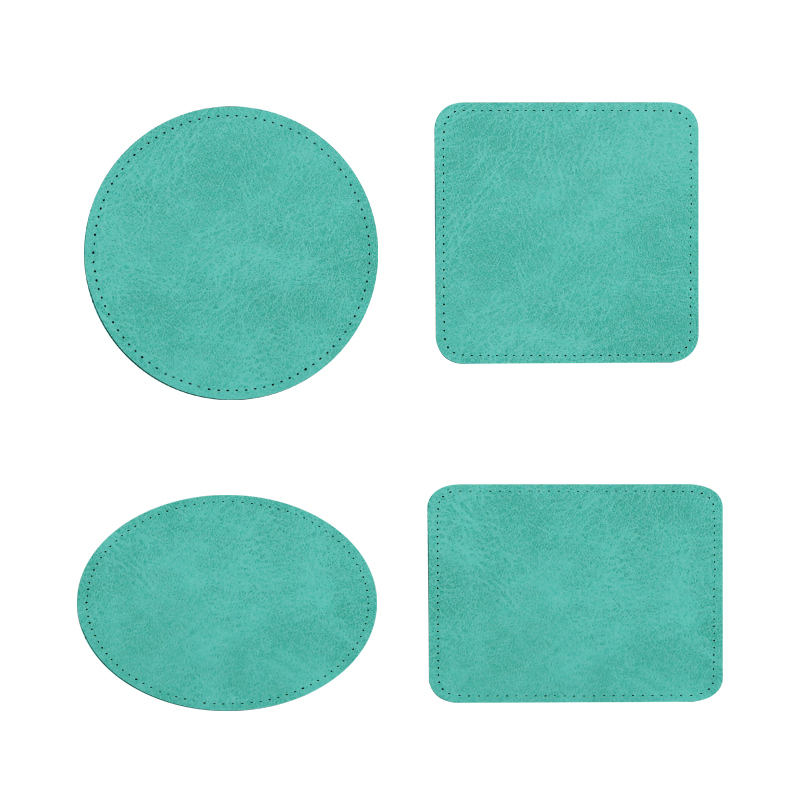 Toppe quadrate in similpelle a sublimazione da 2 1/2 'x 2 1/2' con adesivo