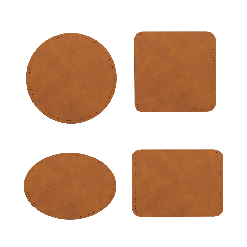 Toppe ovali in similpelle a sublimazione da 3 1/2 'x 2 1/2' con adesivo