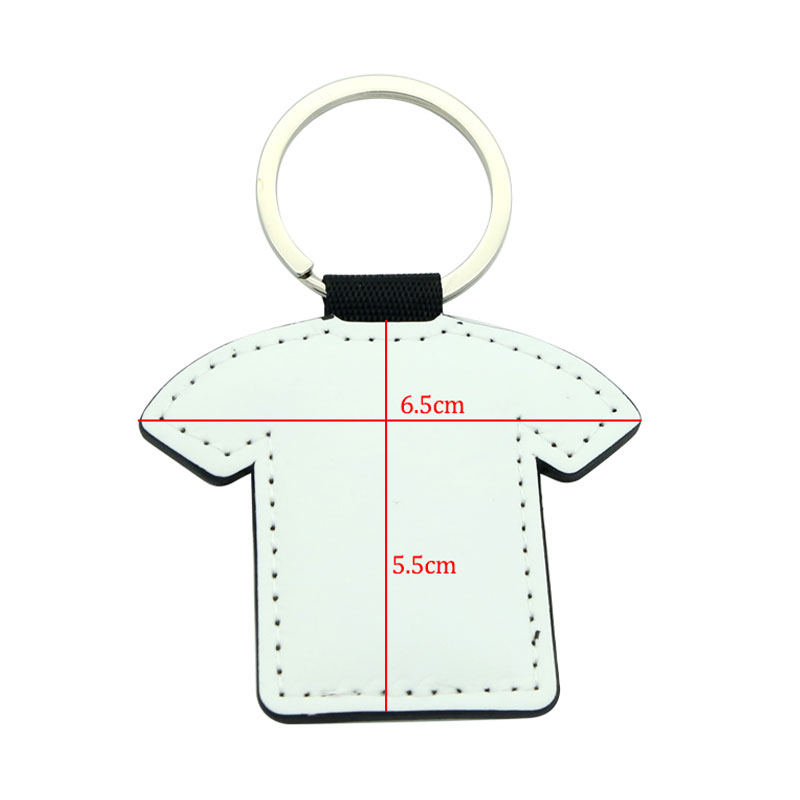 Portachiavi a forma di maglietta in pelle PU sublimatica - Stampa fronte-retro Portachiavi a forma di maglietta in pelle PU sublimatica - Stampa fronte-retro
