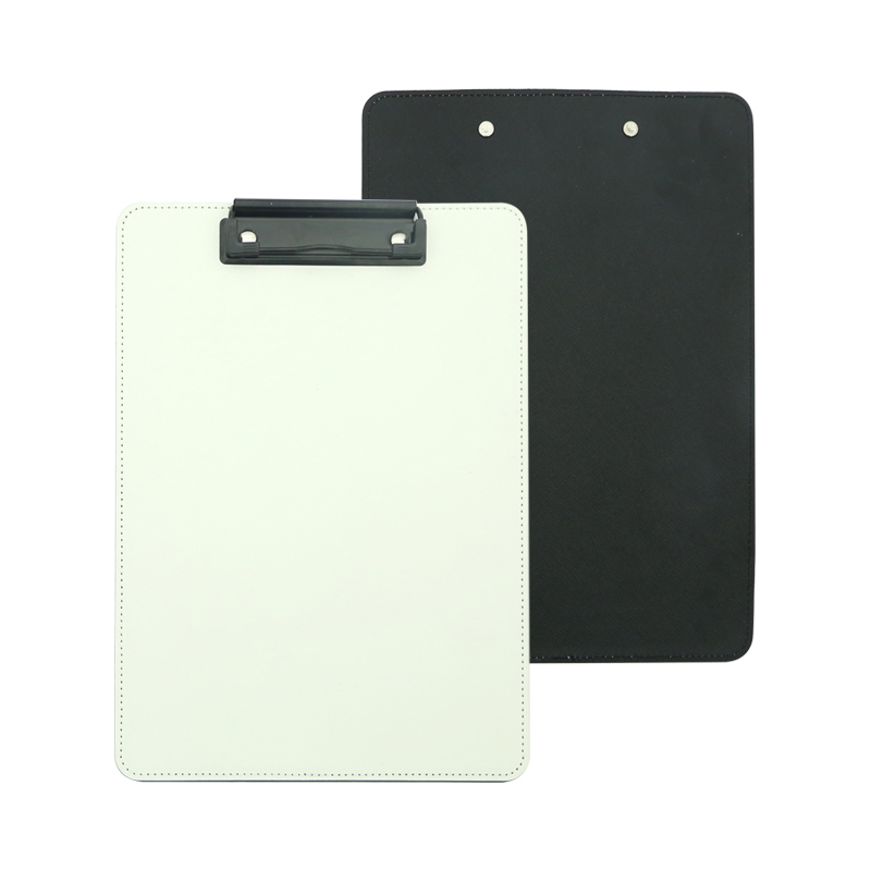 Portablocco in pelle PU sublimatica con clip in metallo - A4