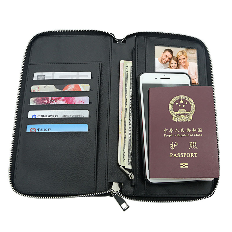 Porta passaporto in similpelle sublimatica con cerniera e pelle PU interna