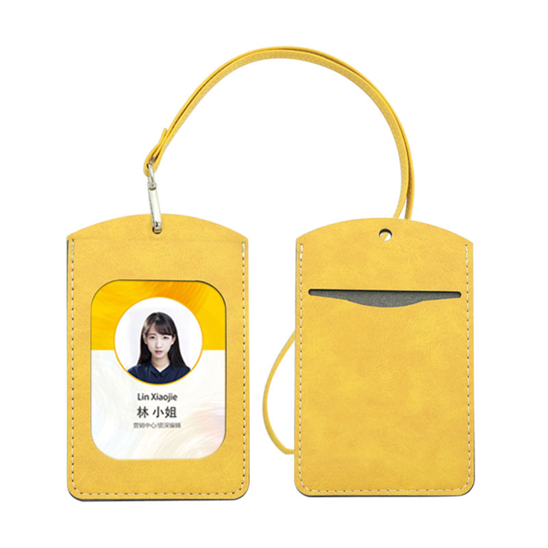 Porta badge identificativo in similpelle sublimatica - Doppio strato dritto per carte