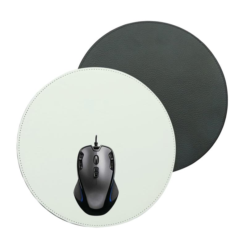 Tappetino per mouse in pelle sintetica sublimatica - rotondo