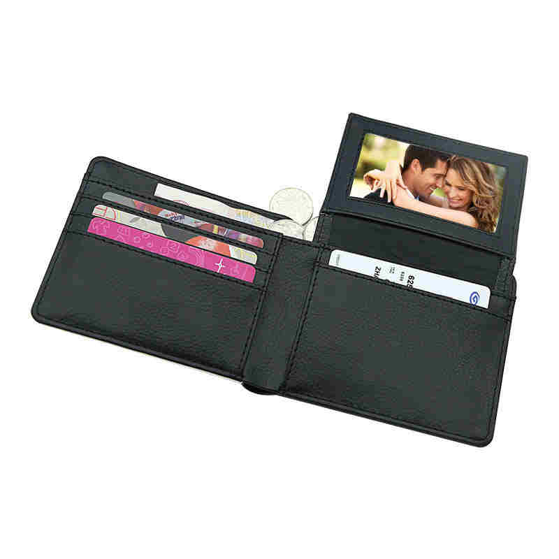 Portafoglio bifold da uomo in similpelle sublimatica con portacarte