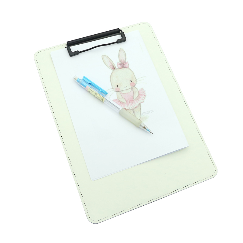 Portablocco in pelle PU sublimatica con clip in metallo - A4