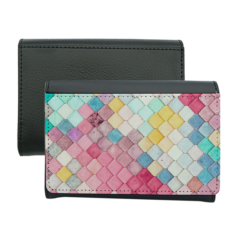 Portafoglio bifold in similpelle sublimatica - corto