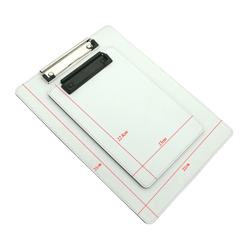 Portablocco in pelle PU sublimatica con clip in metallo - A4