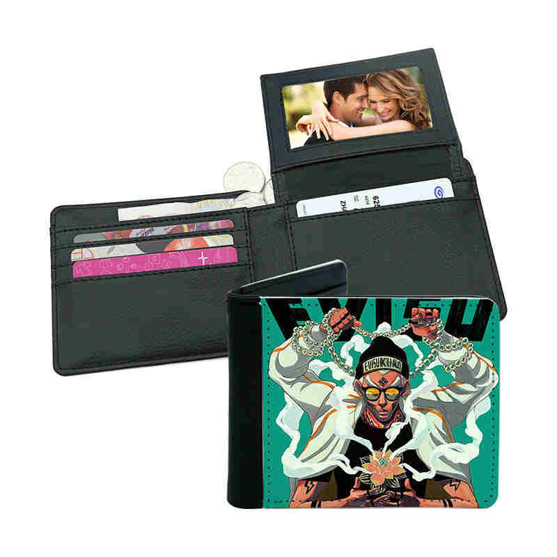 Portafoglio bifold da uomo in similpelle sublimatica con portacarte