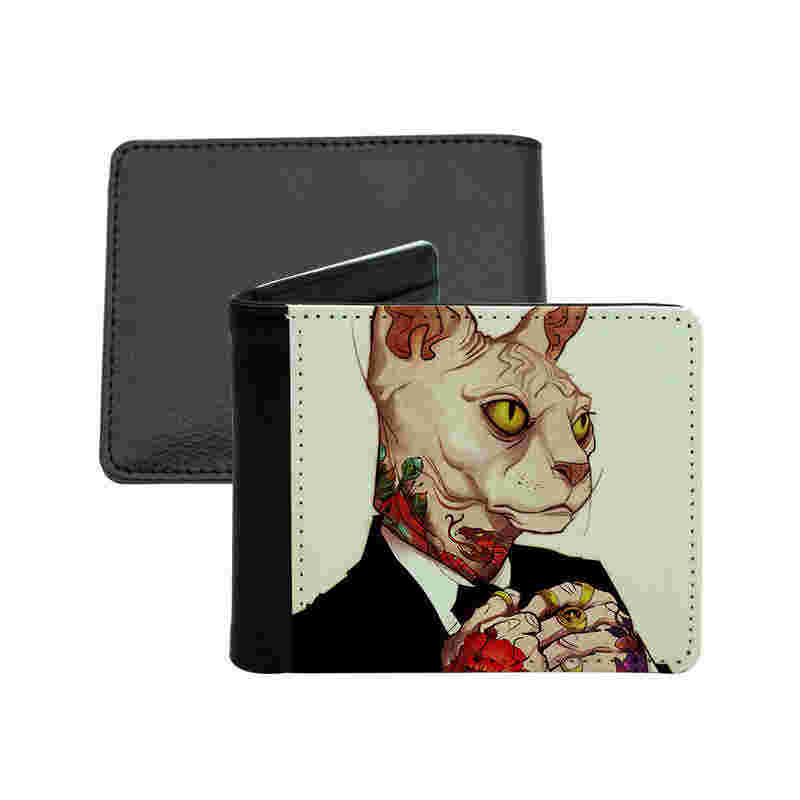 Portafoglio bifold da uomo in similpelle sublimatica con tasca portamonete
