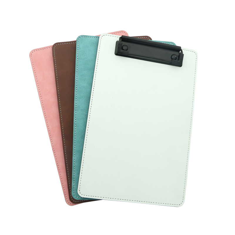 Portablocco in pelle PU sublimatica con clip in metallo - A4