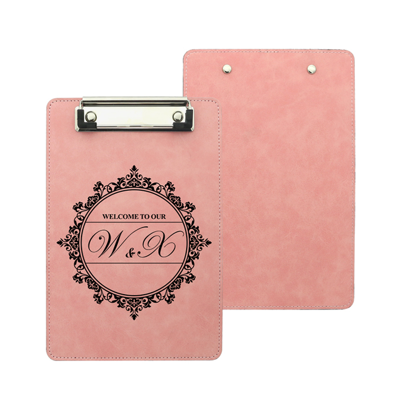 Portablocco in pelle PU sublimatica con clip in metallo - A4