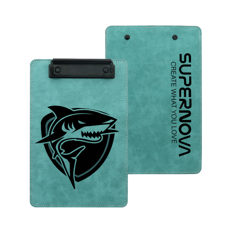 Portablocco in pelle PU sublimatica con clip in metallo - A5