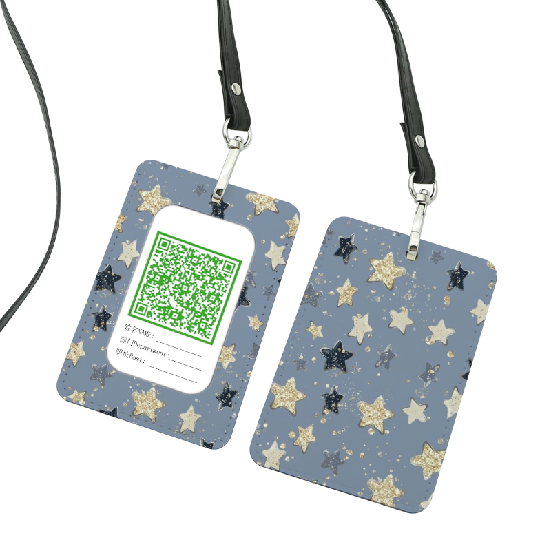 Porta badge identificativo in similpelle sublimatica - dritto