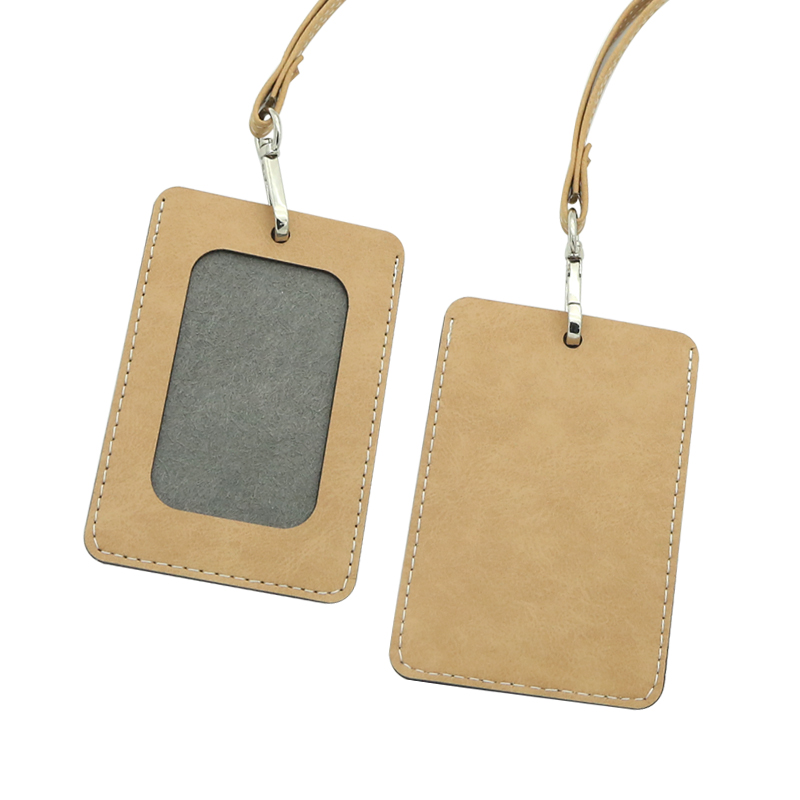 Porta badge identificativo in similpelle sublimatica - dritto