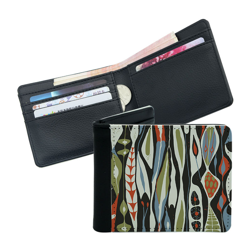 Portafoglio bifold da uomo in similpelle sublimatica Portafoglio bifold da uomo in similpelle sublimatica
