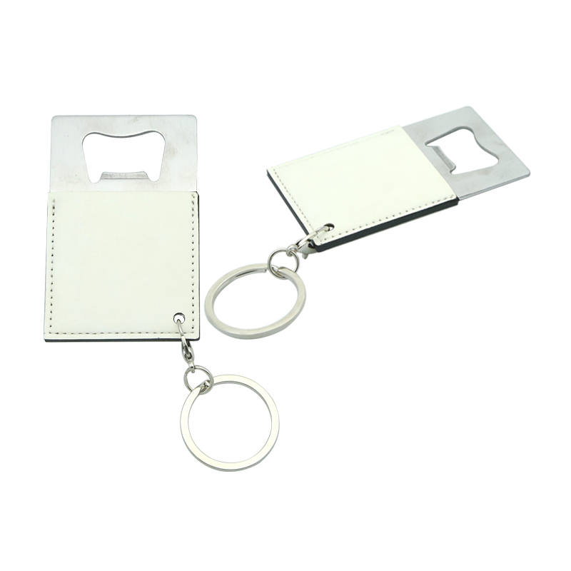 Apribottiglie a forma di carta di credito in similpelle sublimatica in acciaio inossidabile